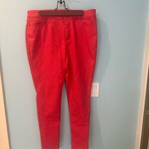 St. John's Bay Women’s Skinny Jeans in Bright Red